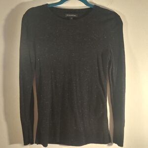 Banana Republic Black Speckled Long Sleeve Top